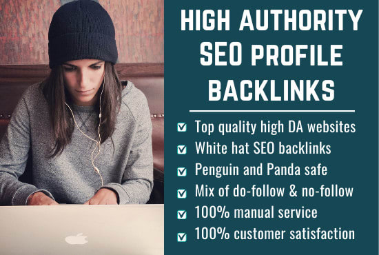 I will do high authority 50 SEO profile backlinks manually