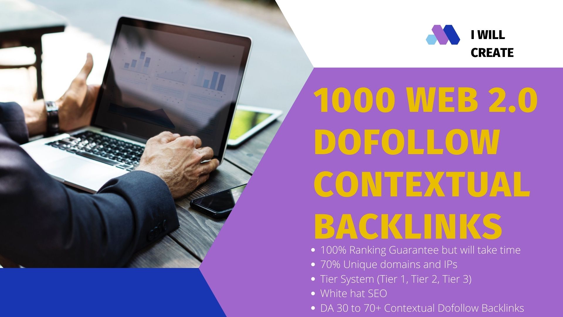 Get 1000 WEB 2.0 Dofollow Contextual Backlinks White Hat SEO for your website