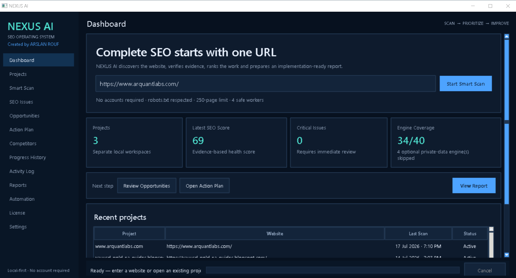 NEXUS AI Windows SEO Audit Software - Smart Scan &amp...