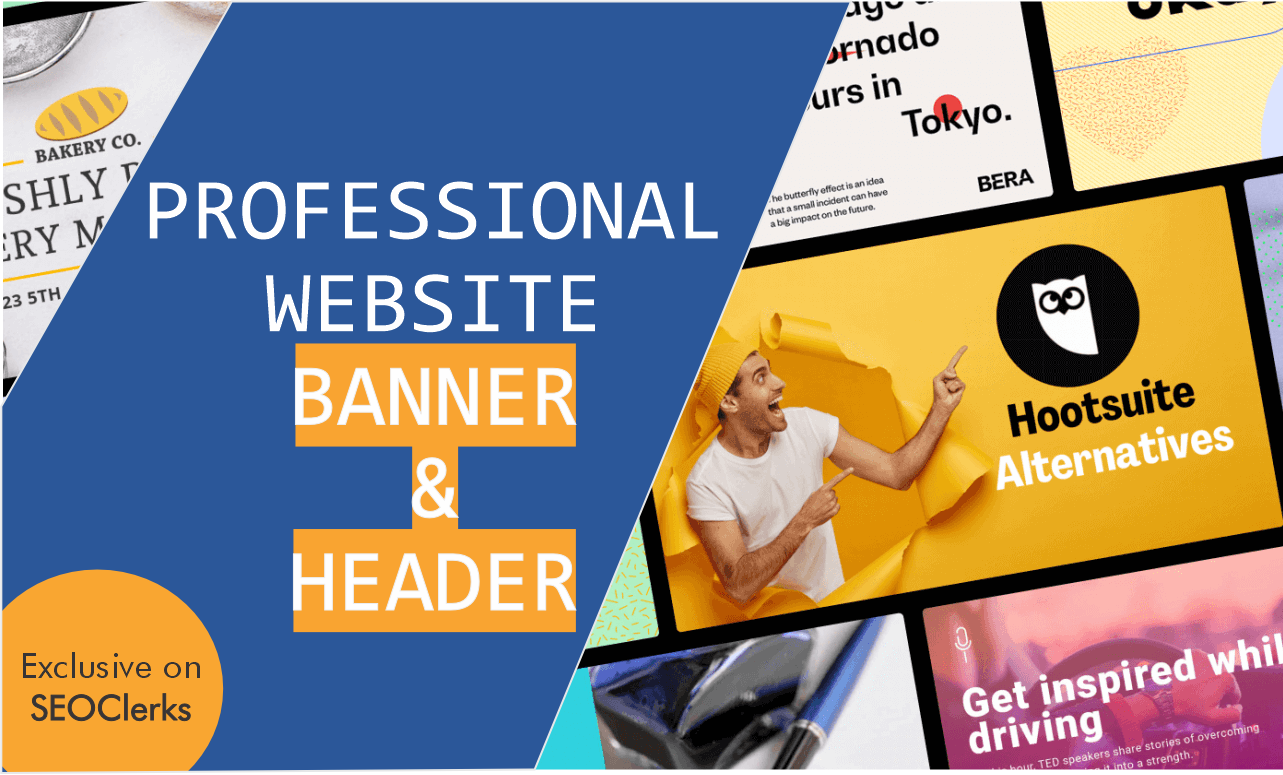 Design professional website banner, header or slider