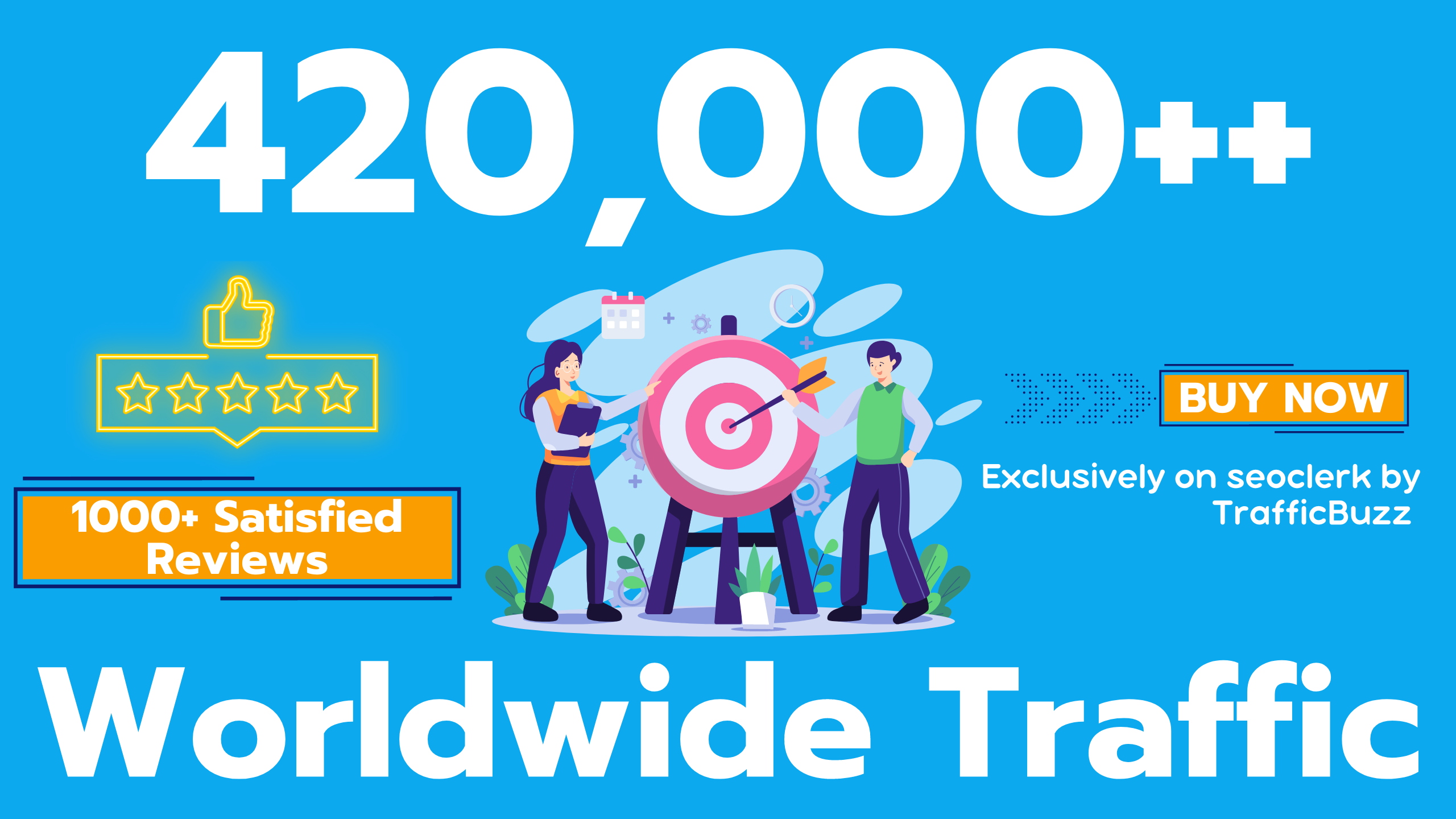 Drive 420,000++ Targeted Human Traffic from search engine and social media