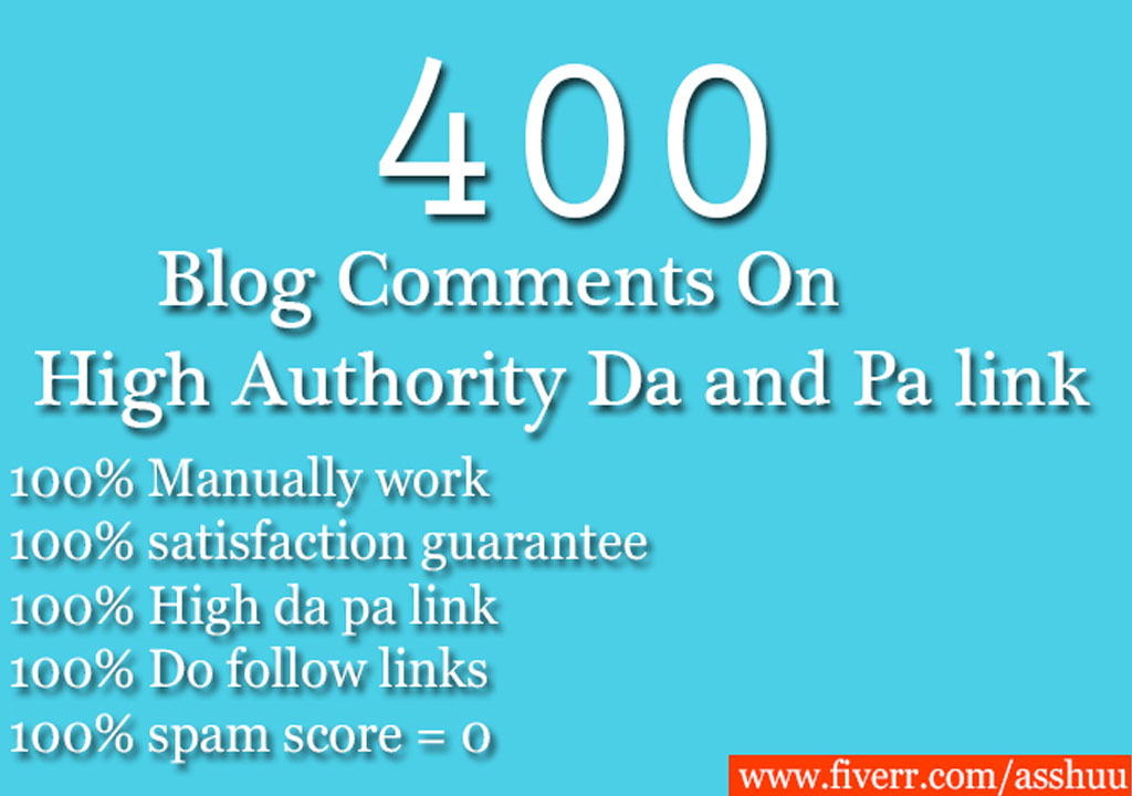 100 Unique domains blog comments on high da pa links