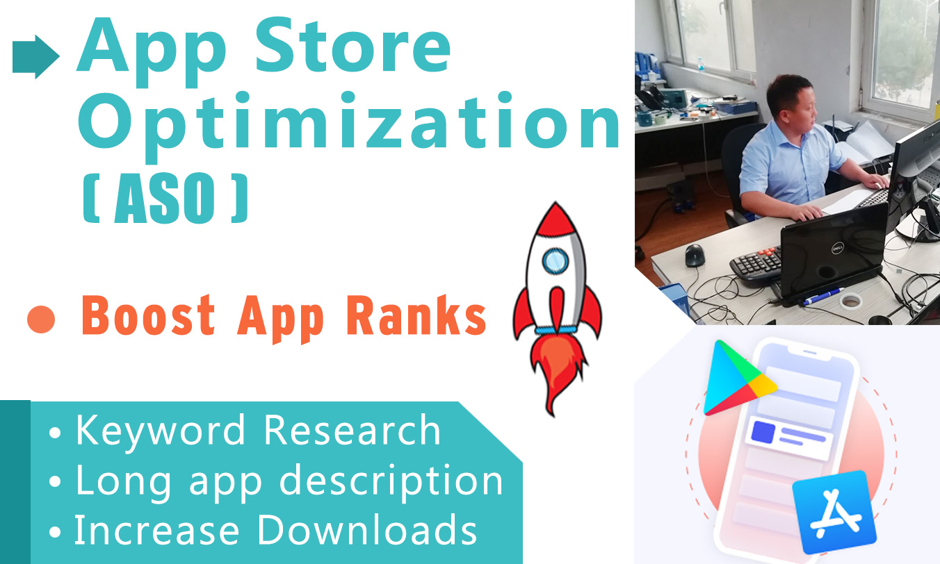 Teach ASO boost website ios android app ranks increase downloads with app description