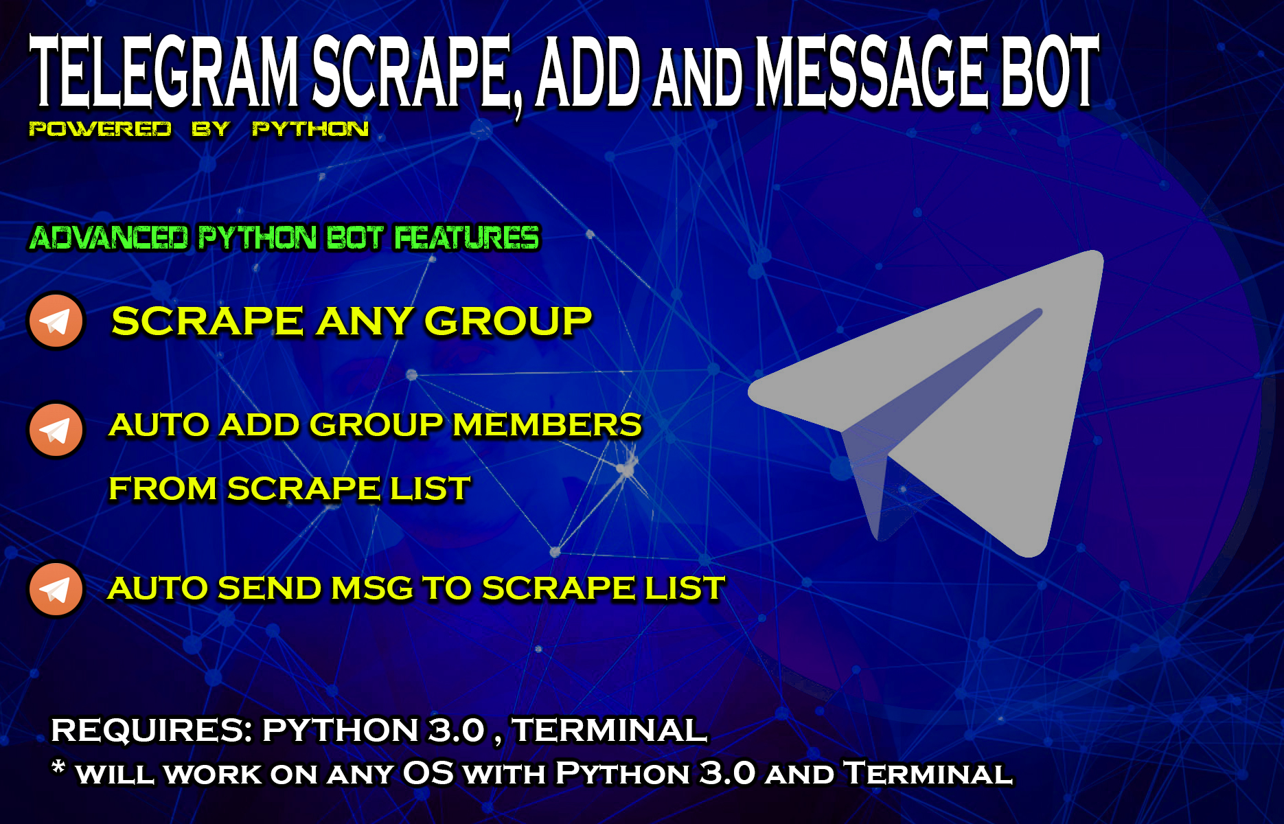 Provide you with Telegram Python Bot (Scrape, Add, Send Msg) 