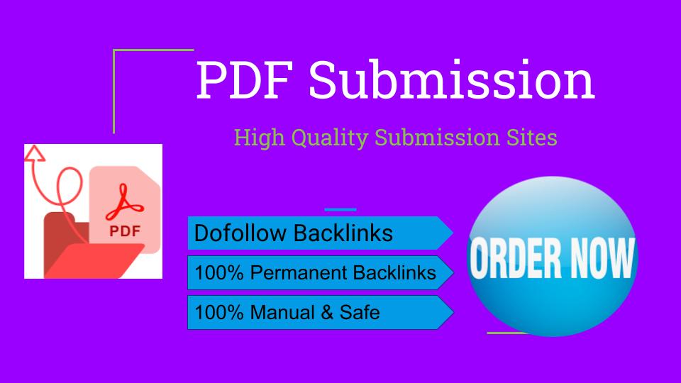 I will make 30 PDF submission backlinks and high da s...