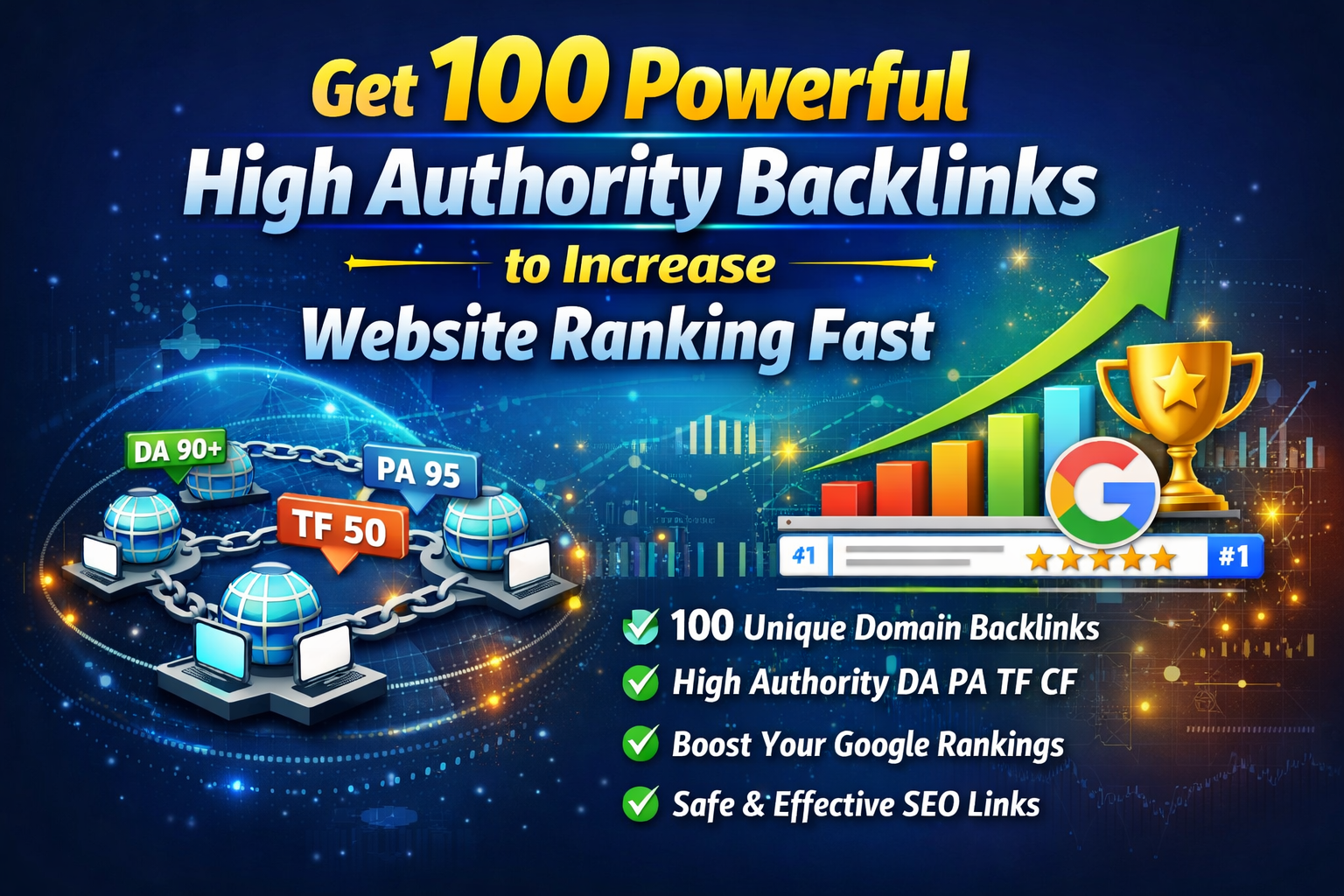 Get 100 Powerful High Authority Backlinks to Increase...