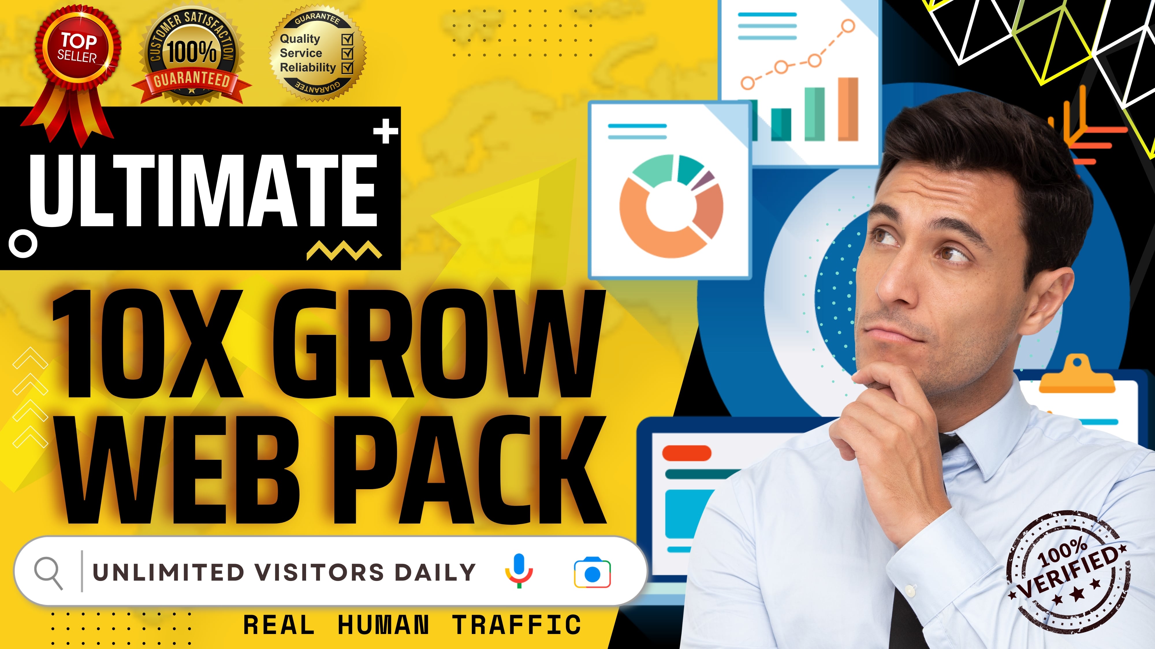 Elite SEO Package - Guaranteed Search Engine Ranking with Unlimited Visitor Daily Analytics Count