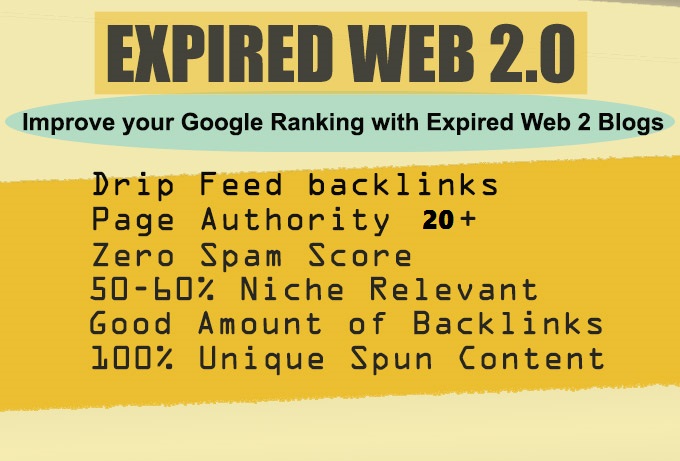 15 Mixed Expired Web 2.0 Blog Backlinks to Boost your Ranking | Proven Results 