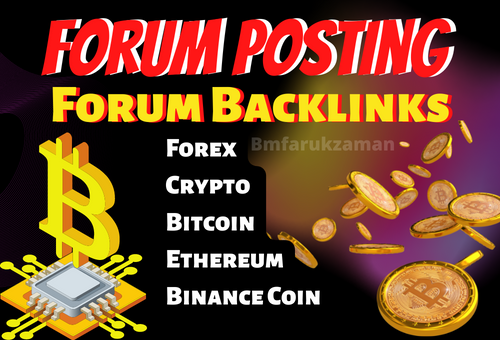 I will create 40 Forum Posting Backlinks for Forex, Crypto, Bitcoin, Coinbase, etc