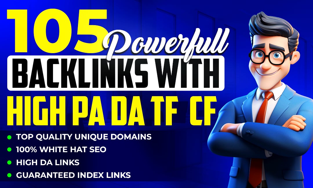 Increase Ranking 105 Powerful Seo Backlinks With High Authority Sites