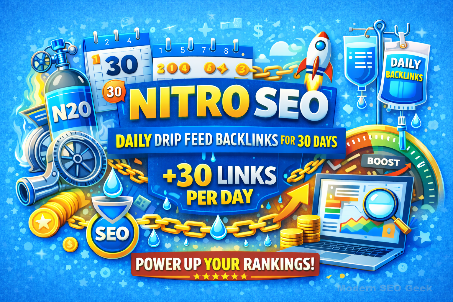  NITRO SEO Daily Drip Feed Backlinks for 30 Days
