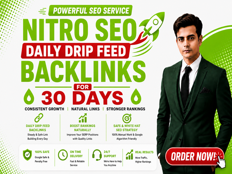 NITRO SEO Daily Drip Feed Backlinks for 30 Days