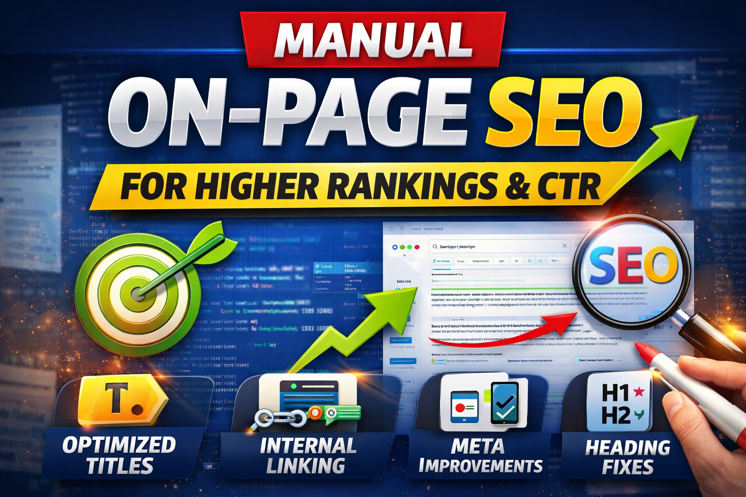 I will do manual on page SEO optimization for higher rankings and CTR