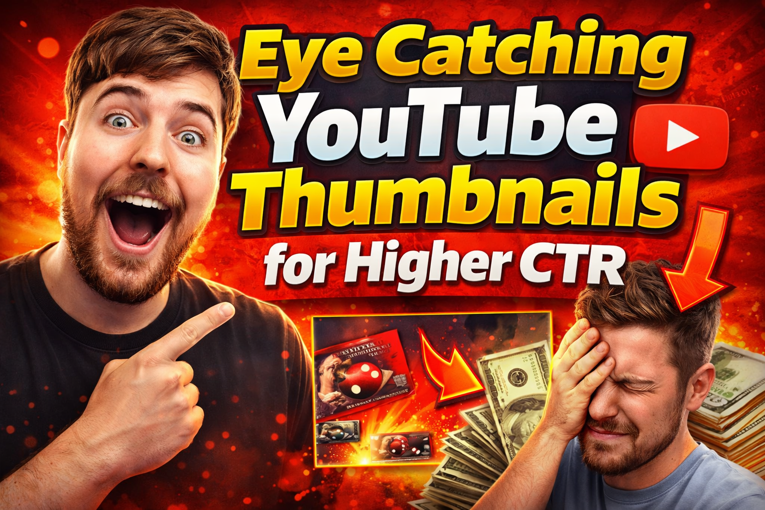 I will create eye catching YouTube thumbnails for higher CTR