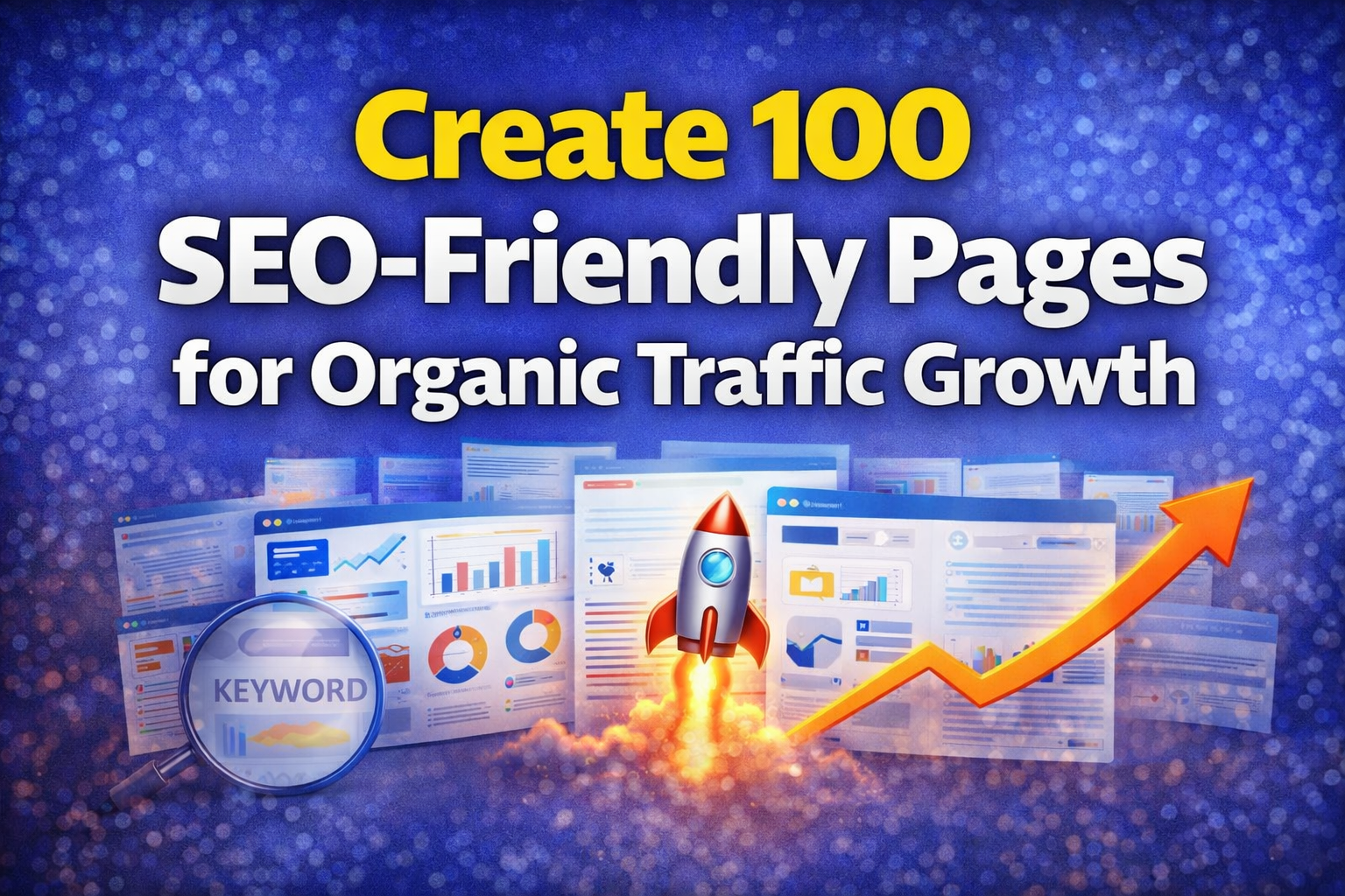 I will create 100 unique SEO friendly pages for organic traffic growth