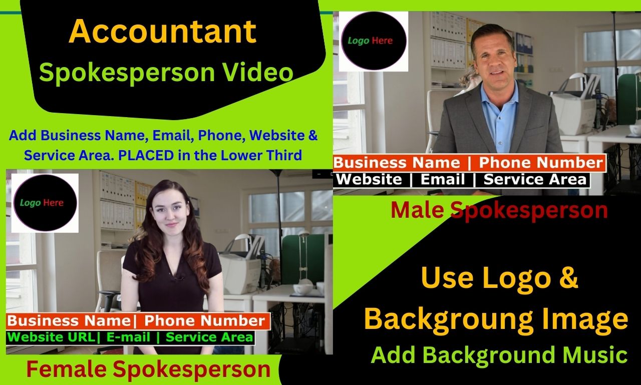 Provide Spokesperson Promo Video For Accounting Services