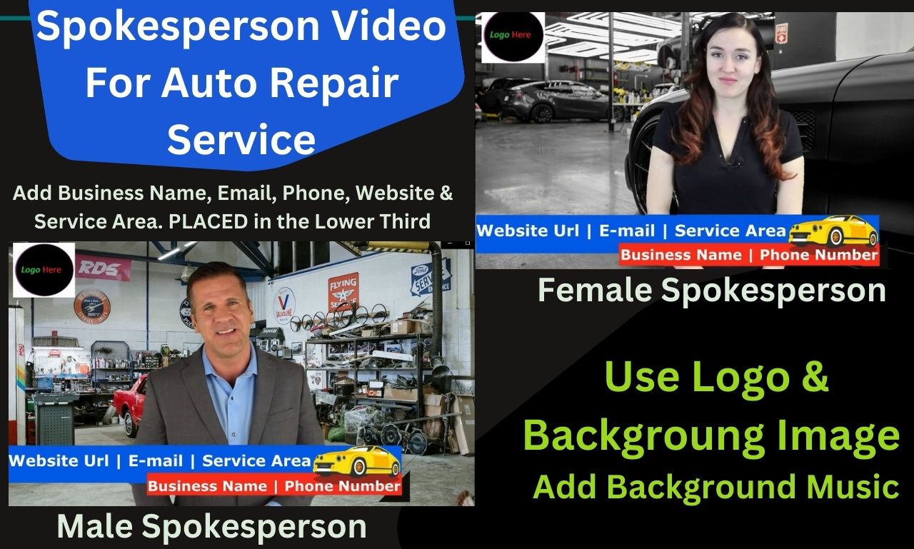 Provide Spokesperson Promo Video for Auto Repair Service