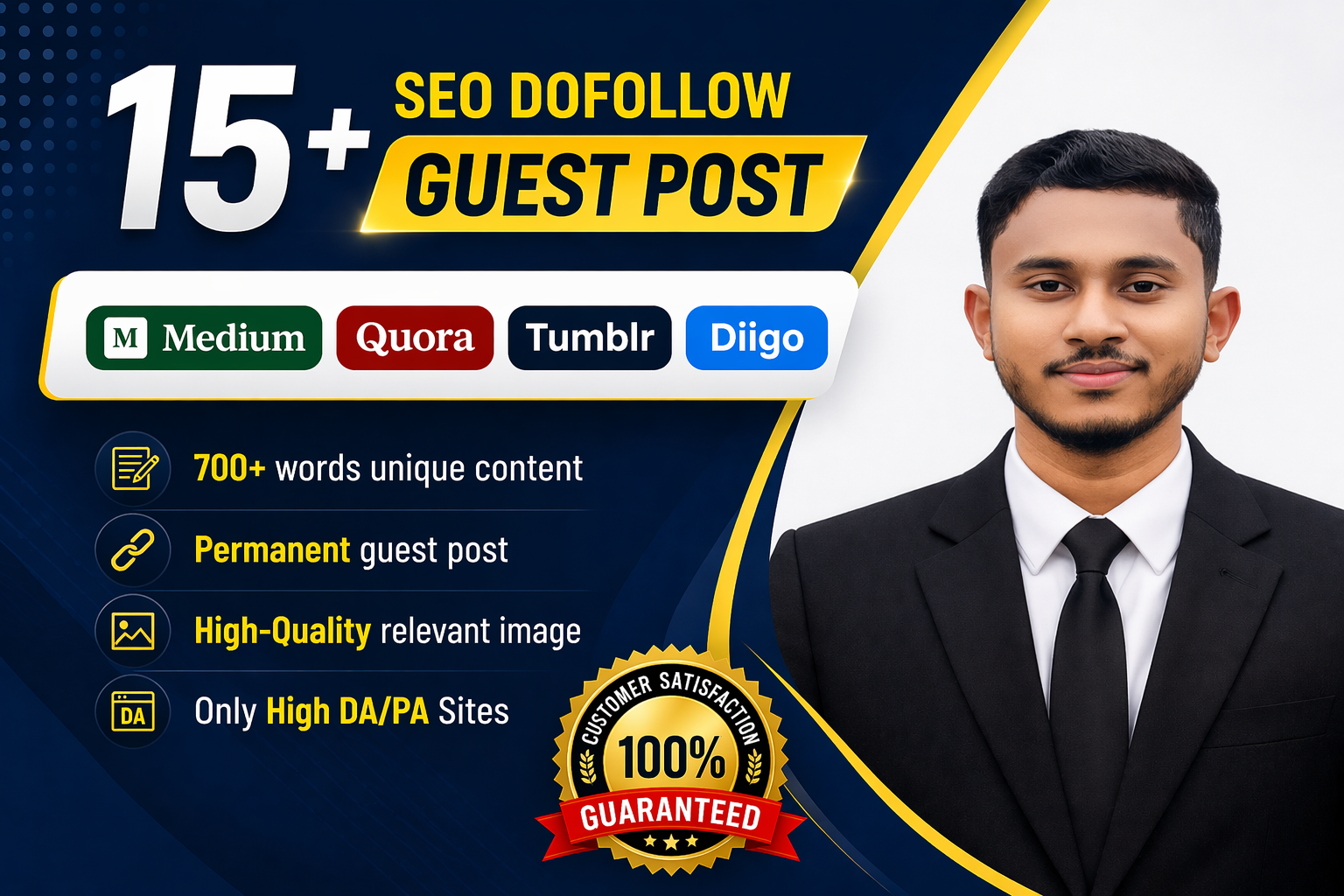 I will create 15+ SEO dofollow guest posts on, Medium, Quora, Tumblr, web 2.0 & Diigo
