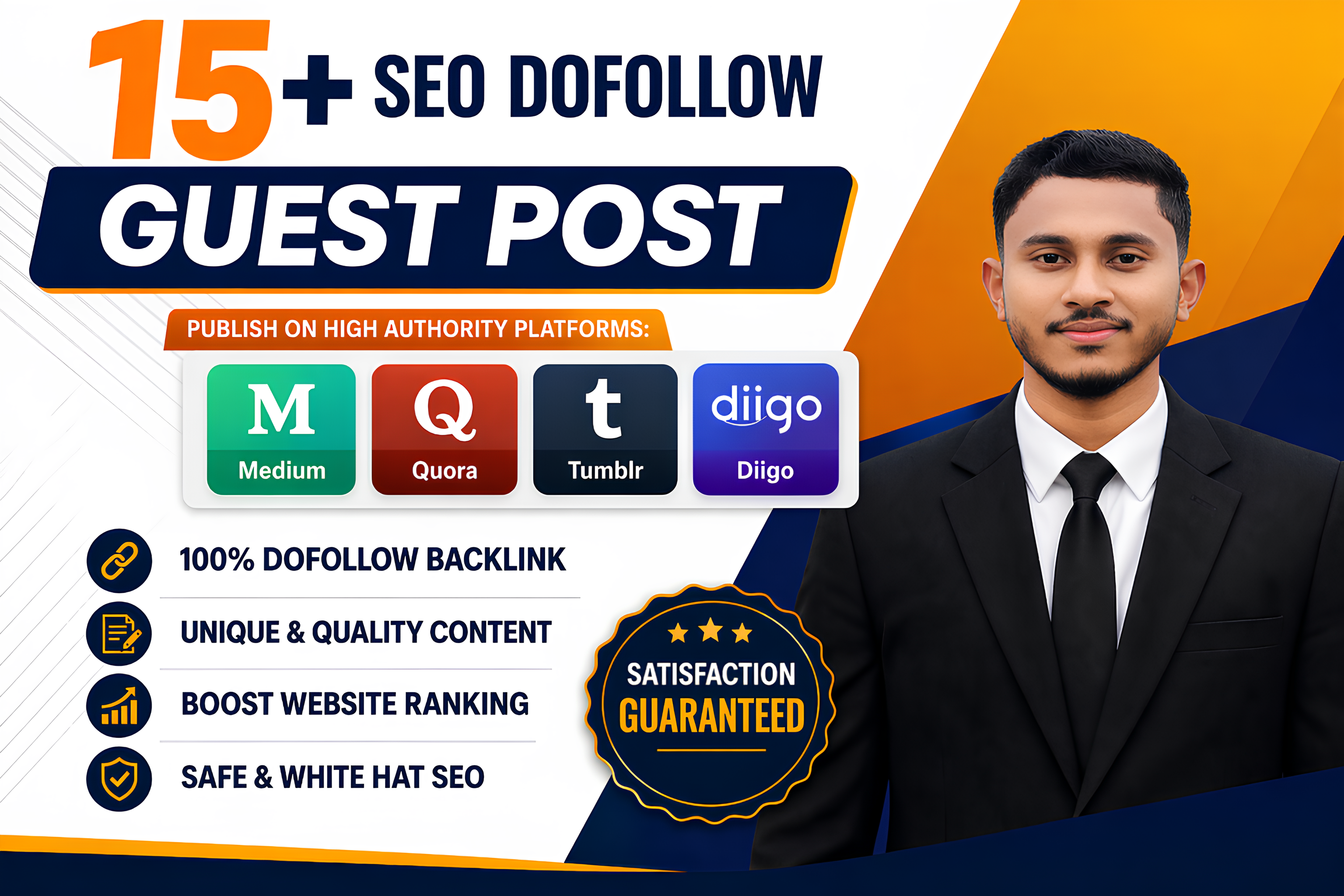 I will create 15+ SEO dofollow guest posts on, Mediu...