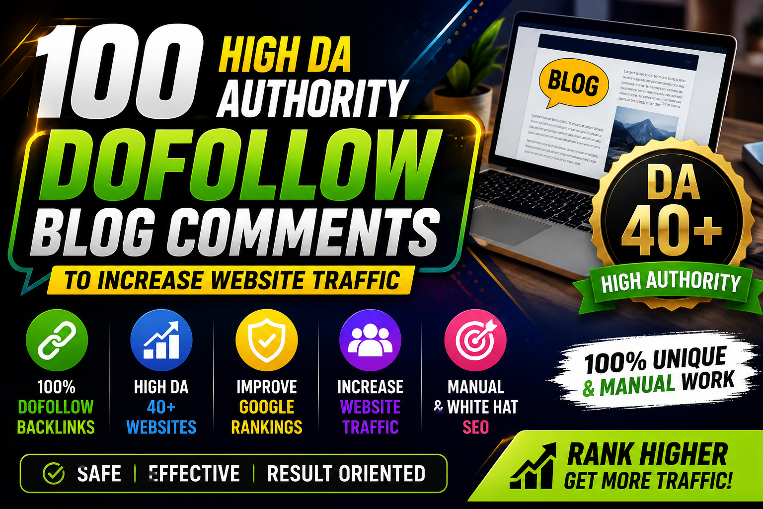 100 Dof0llow Bl0g C0mments On DA 40+ to increase your website Traffic And Authority