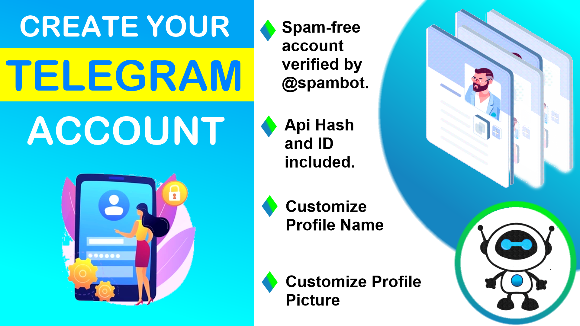 Get 10 Telegram Account with API Hash and Id for promo
