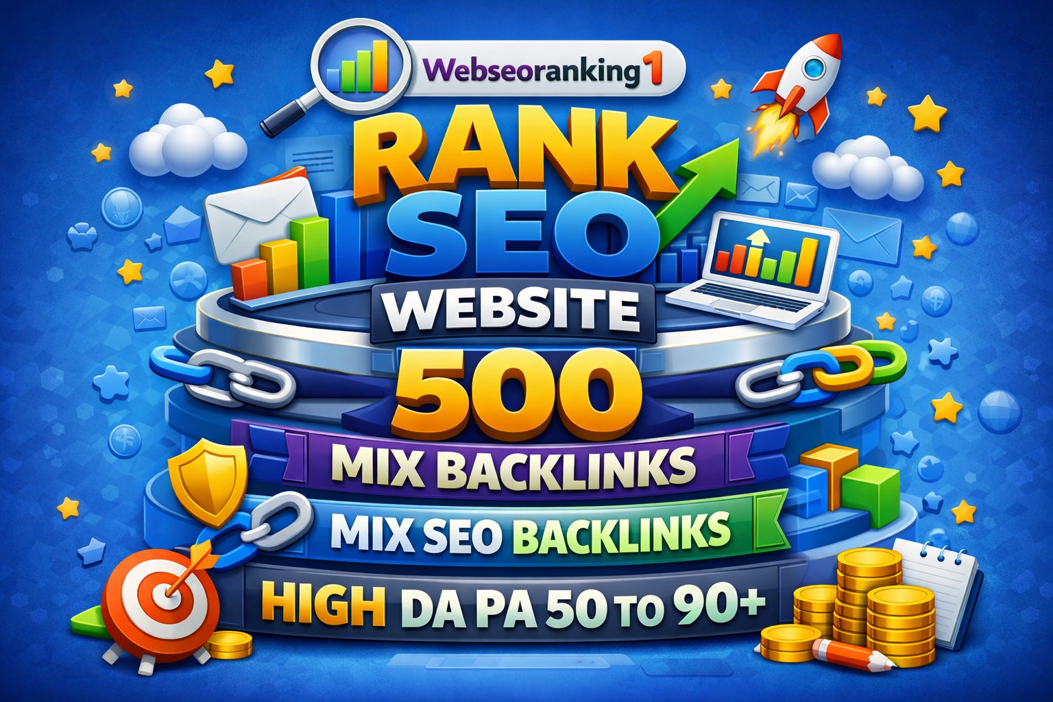 Rank SEO Website 500 Mix Backlinks High Premium Sites...
