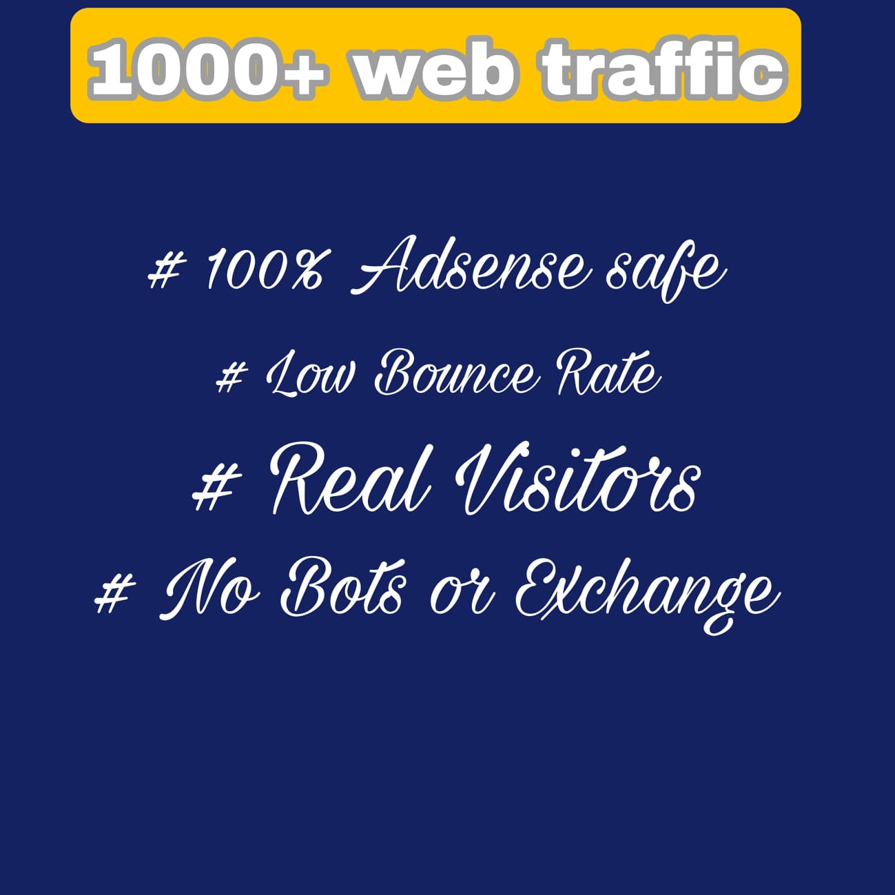 5000+ real human visitors from google, yahoo, facebook, instagram, twitter