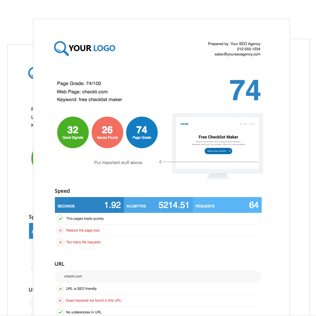 I will create an actionable SEO audit report