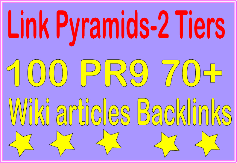 Perfect Package Pyramids -6000 Wiki articles & 100 PR9 DA 70+ Tiered Backlinks