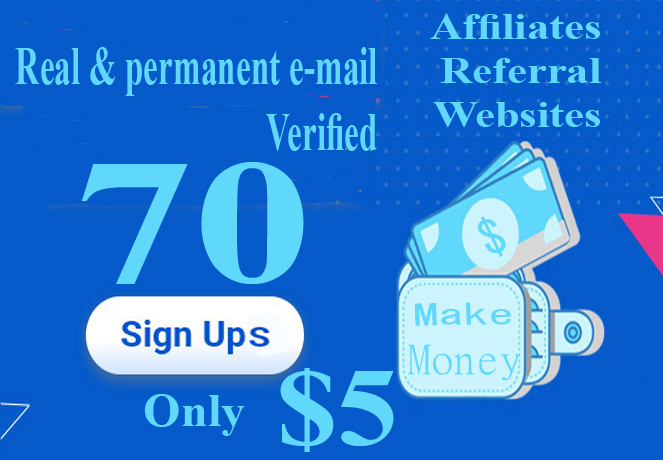 Unique sign ups service with email verified for any websites referral or affiliates program