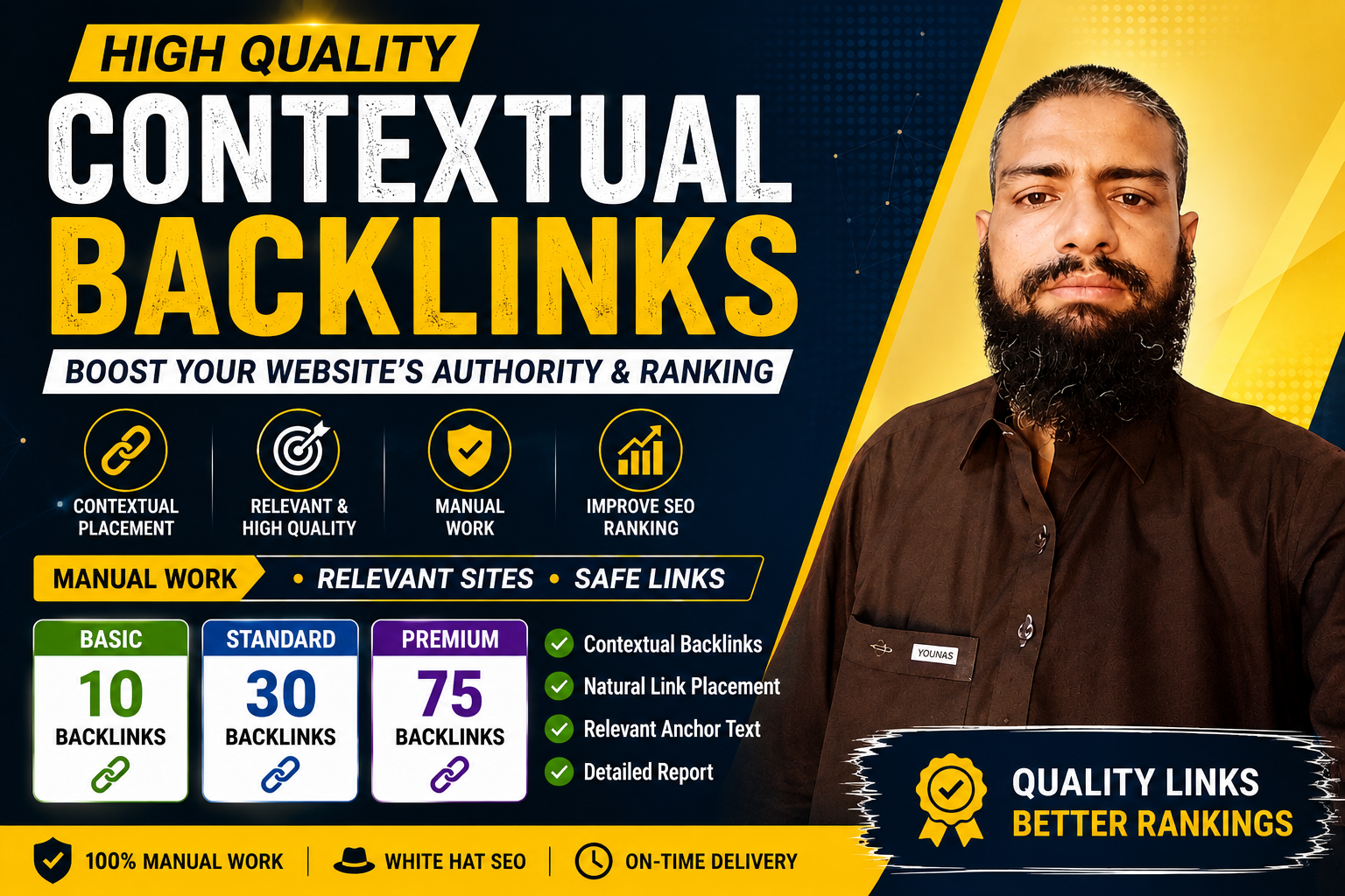 I will build contextual backlinks from relevant websites and place your link naturally within suitab