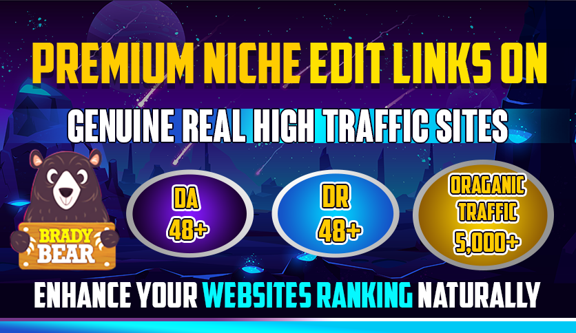 Premium real curated niche edit links on HIGH DA, DR, TRAFFIC SITES