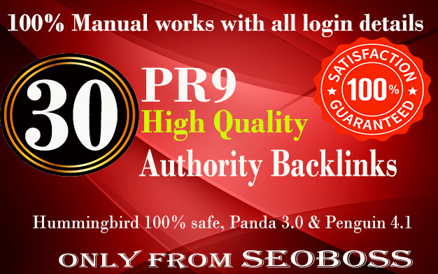 Manually Do 30 Pr9 DA 70+ Safe SEO High Authority Backlinks 30+ Domain HIGH QUALITY BACKLINKS 