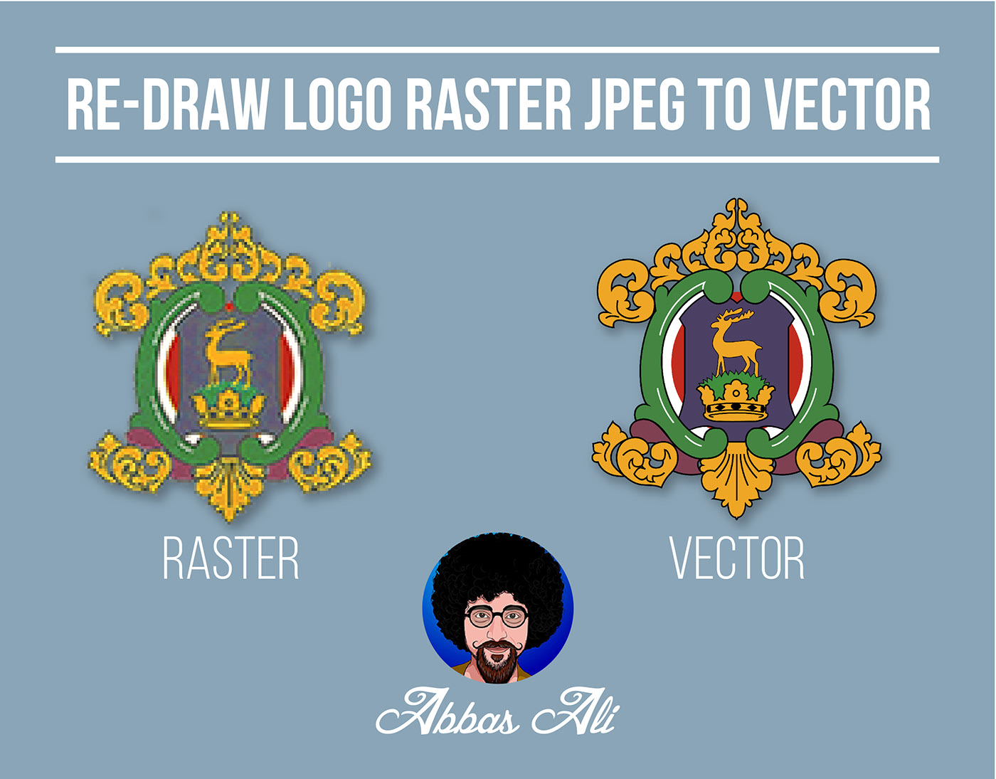 Convert or vectorize Low Res Logo, Icon to vector