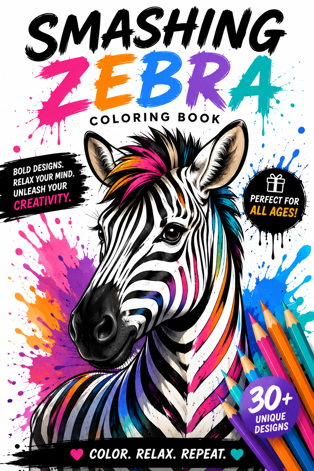 Get an Amazing Zebra and Friends Kids Coloring Book P...