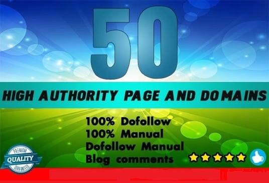 I will make high da pa 50 do follow manual blog comments