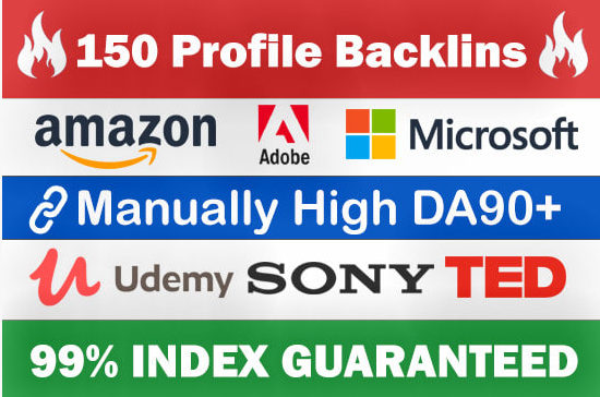 Build 150 Profile Backlinks From Amazon, Microsoft, Sony Etc