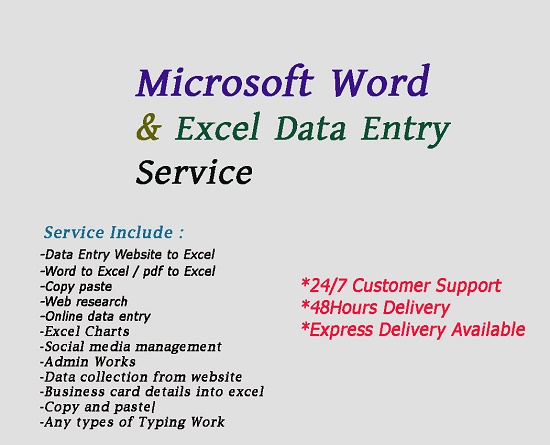 I will do perfect Data entry work.
