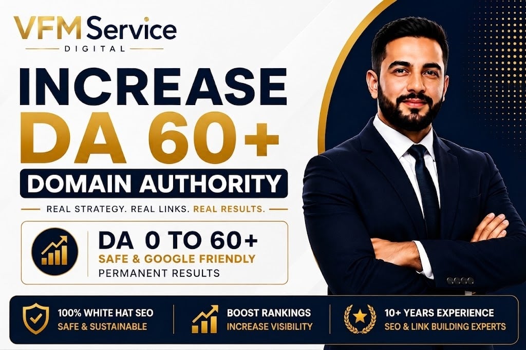 I will increase domain authority 35 plus with White h...