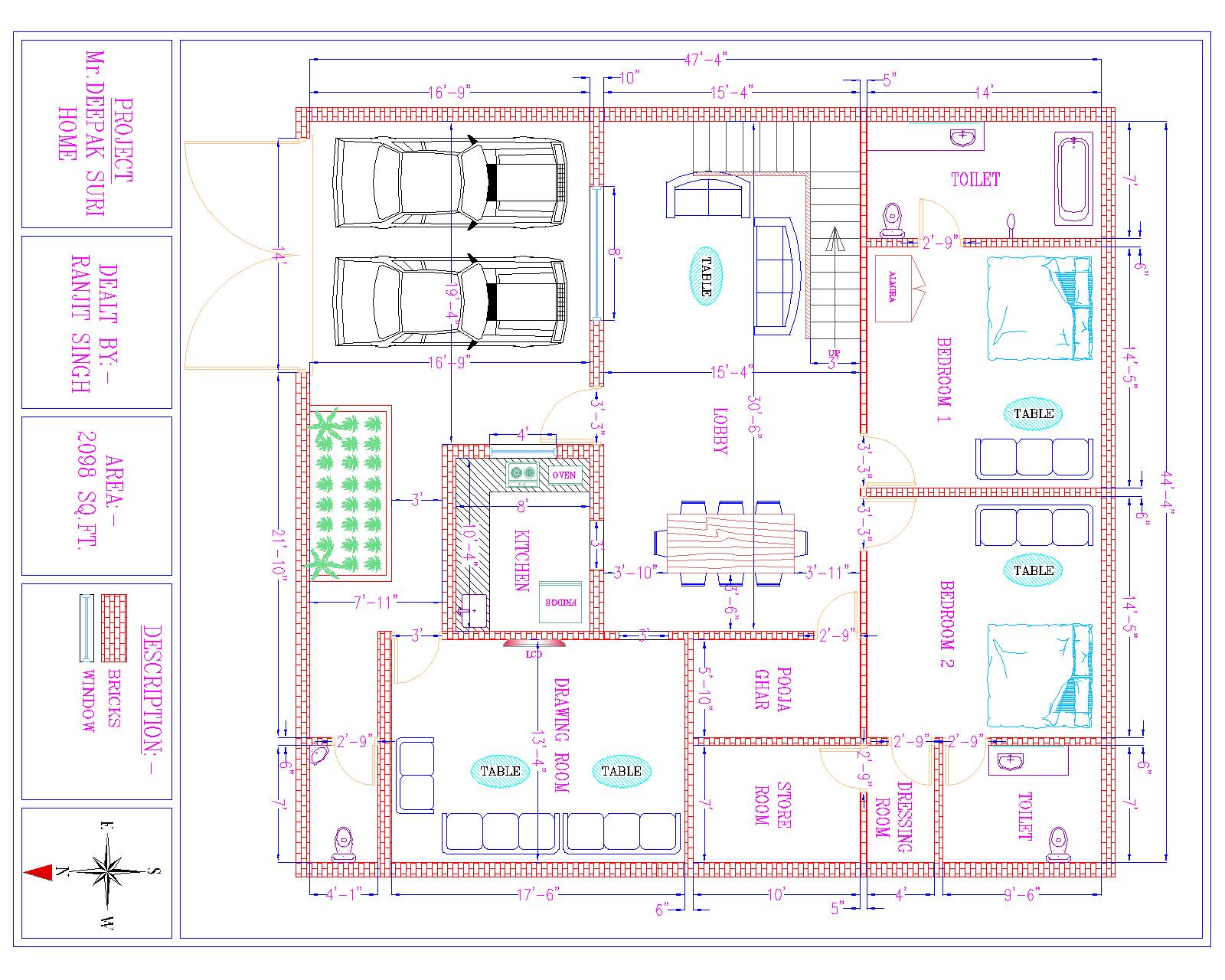 Autocad 2d Civil, Interior And Mechanical Drawings