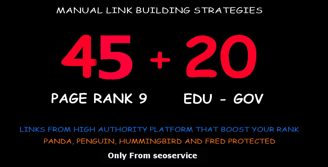 45 Pr9 + 20 Edu - Gov High Pr SEO Authority Backlinks 