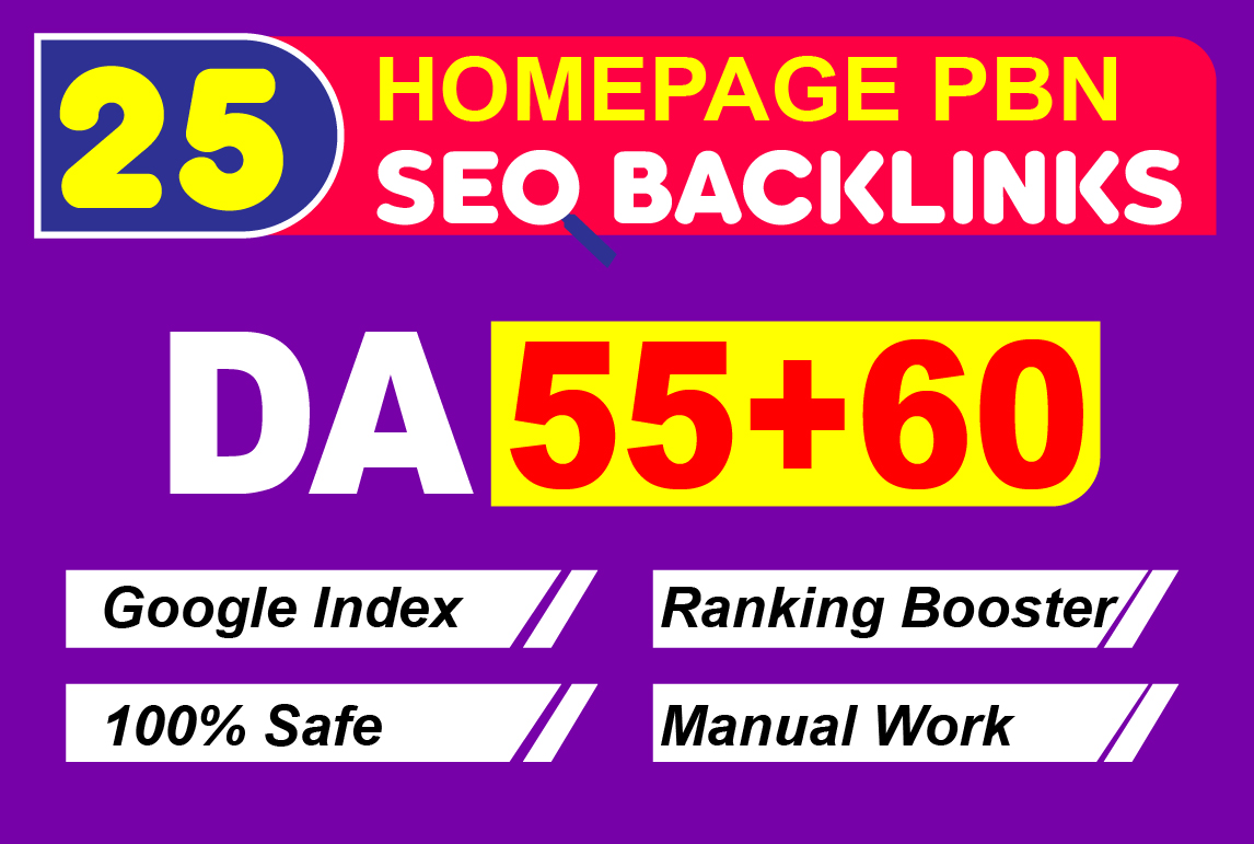 Create 25 DA 60+ Homepage PBN Backlinks