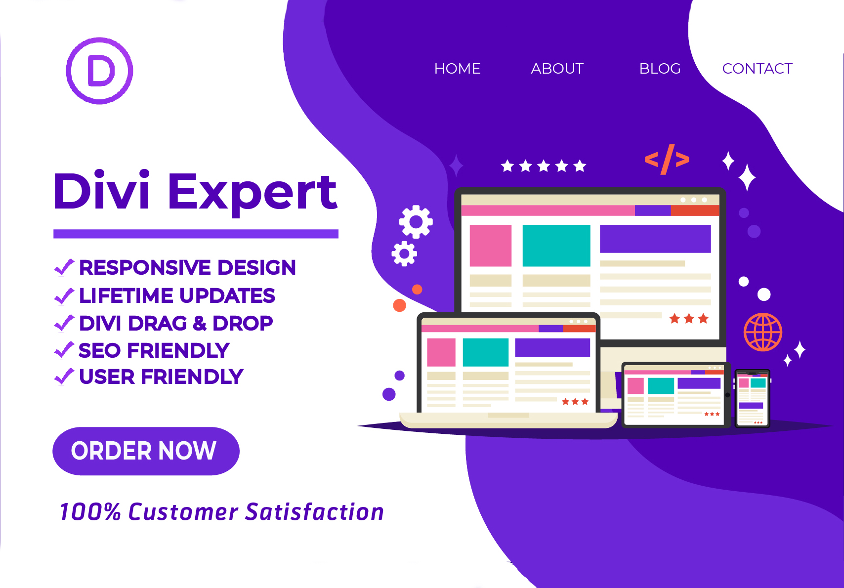 Design Responsive wordpress website using Divi, Avada, Betheme, Newspaper Theme