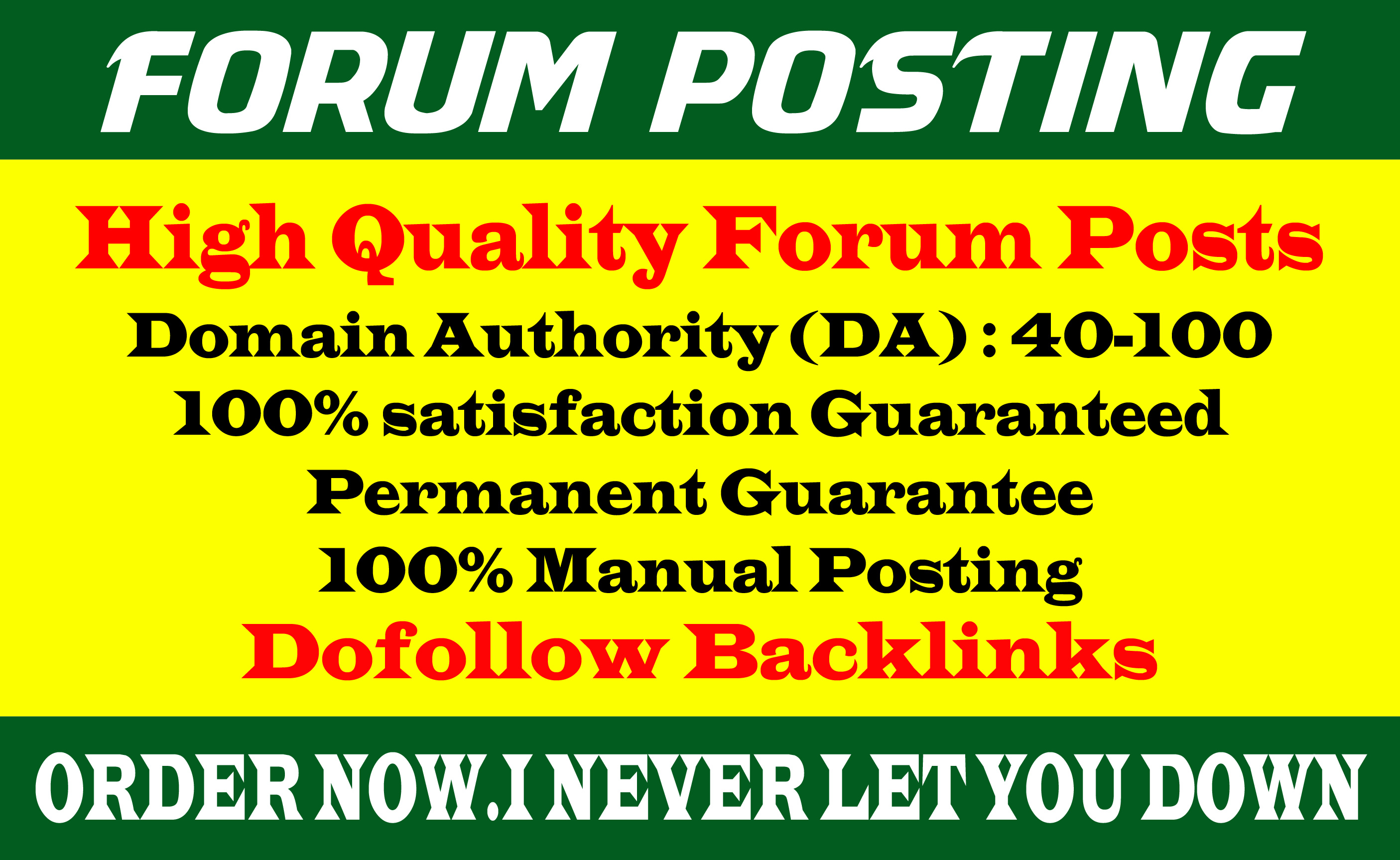 manually 30 forum Posts seo backlinks for google ranking