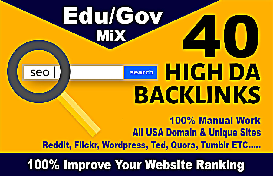 top 40 usa pr9,edu dofollow seo backlinks service link building