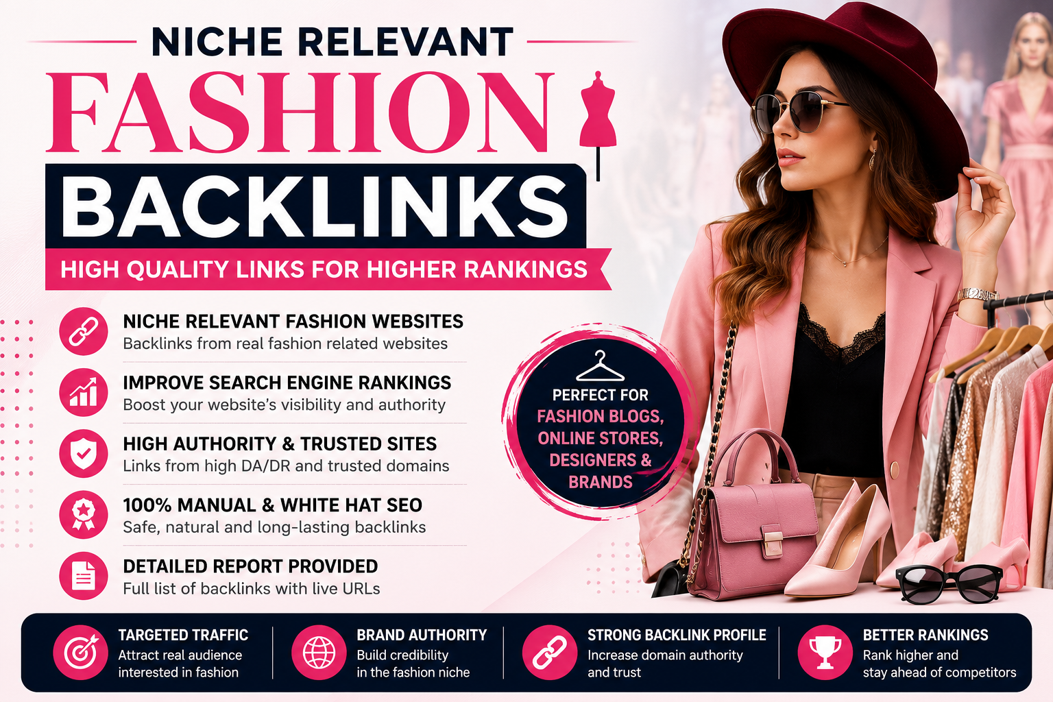 I will do 5-10 niche relevant fashion backlinks off page seo