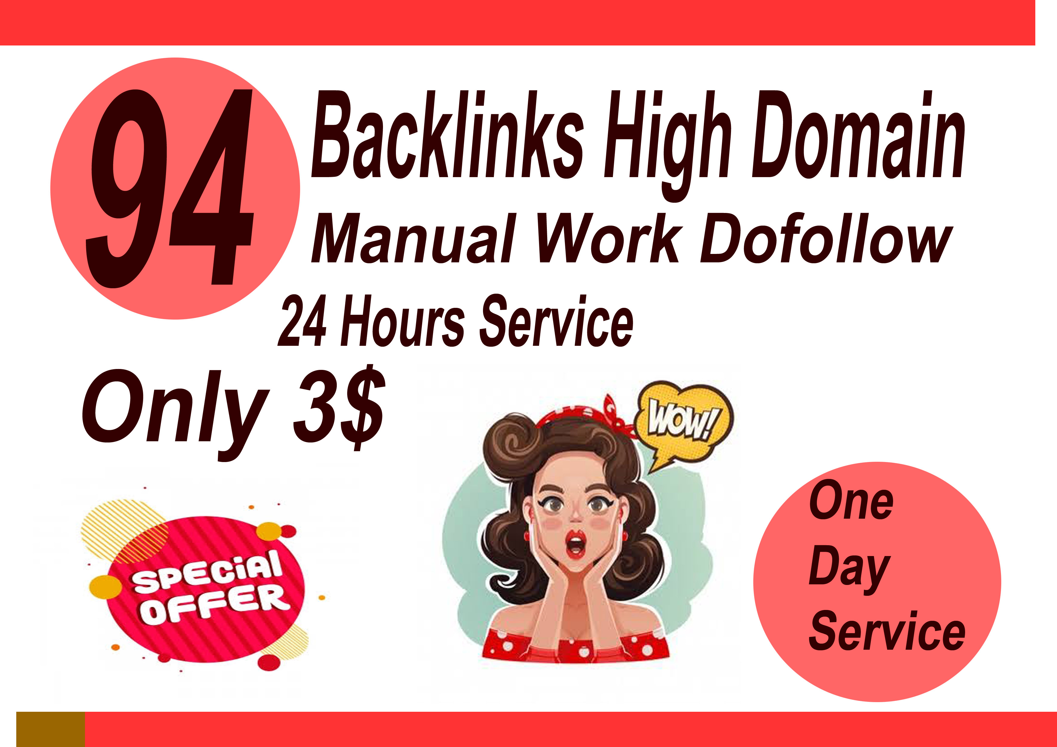 I will do 94 dofollow backlinks DA 40+ one day delivery
