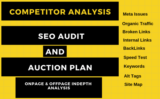 do SEO audit, competitor analysis and auction plan