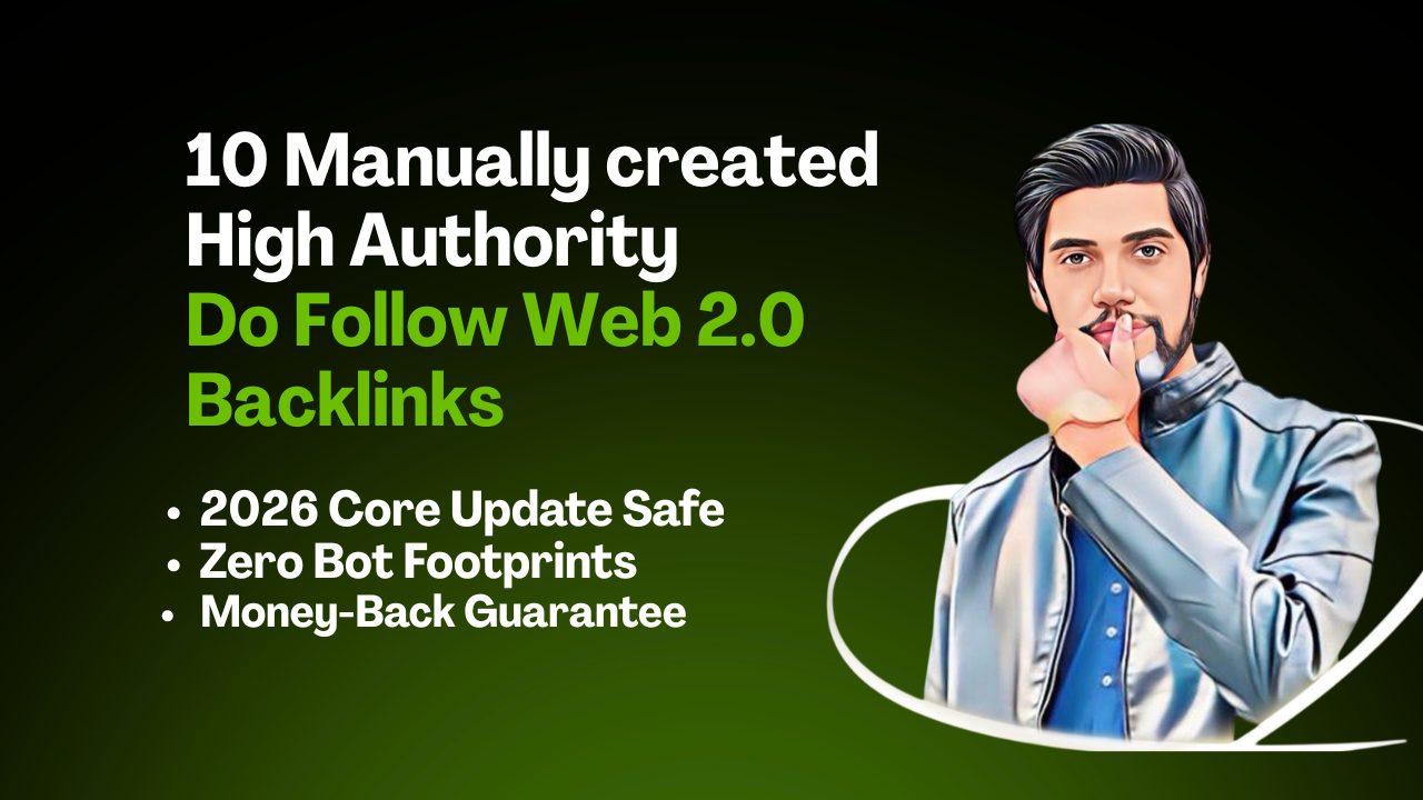 10 Manually created High-Authority Do-Follow Web 2.0 Backlinks