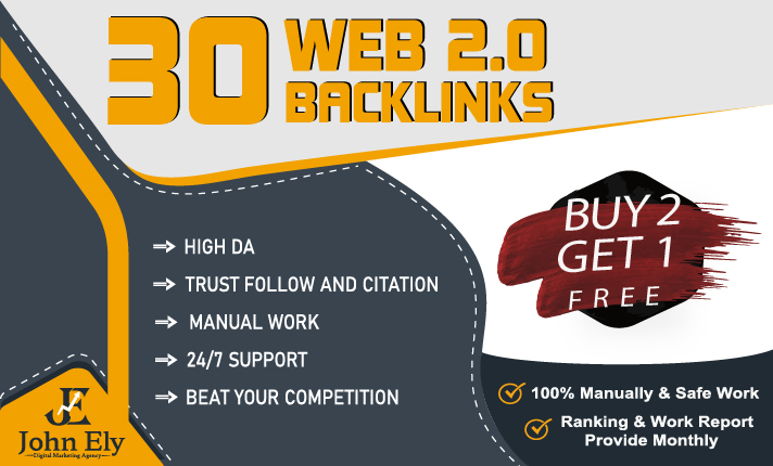Build 30 high quality WEB 2.0 Contextual backlinks wi...